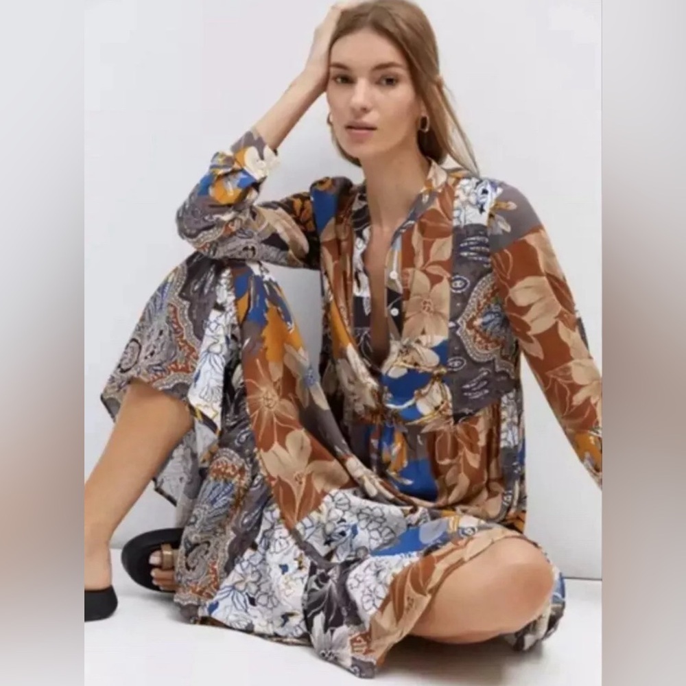 Anthropologie X Mare Mare Lynda Maxi Dress Size Small Patchwork Floral